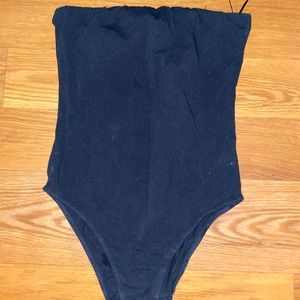 Plain black tube bodysuit